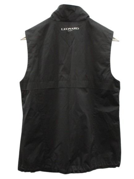 レオナール LEONARD SPORT ベスト ジップアップ 40 ブラック 黒