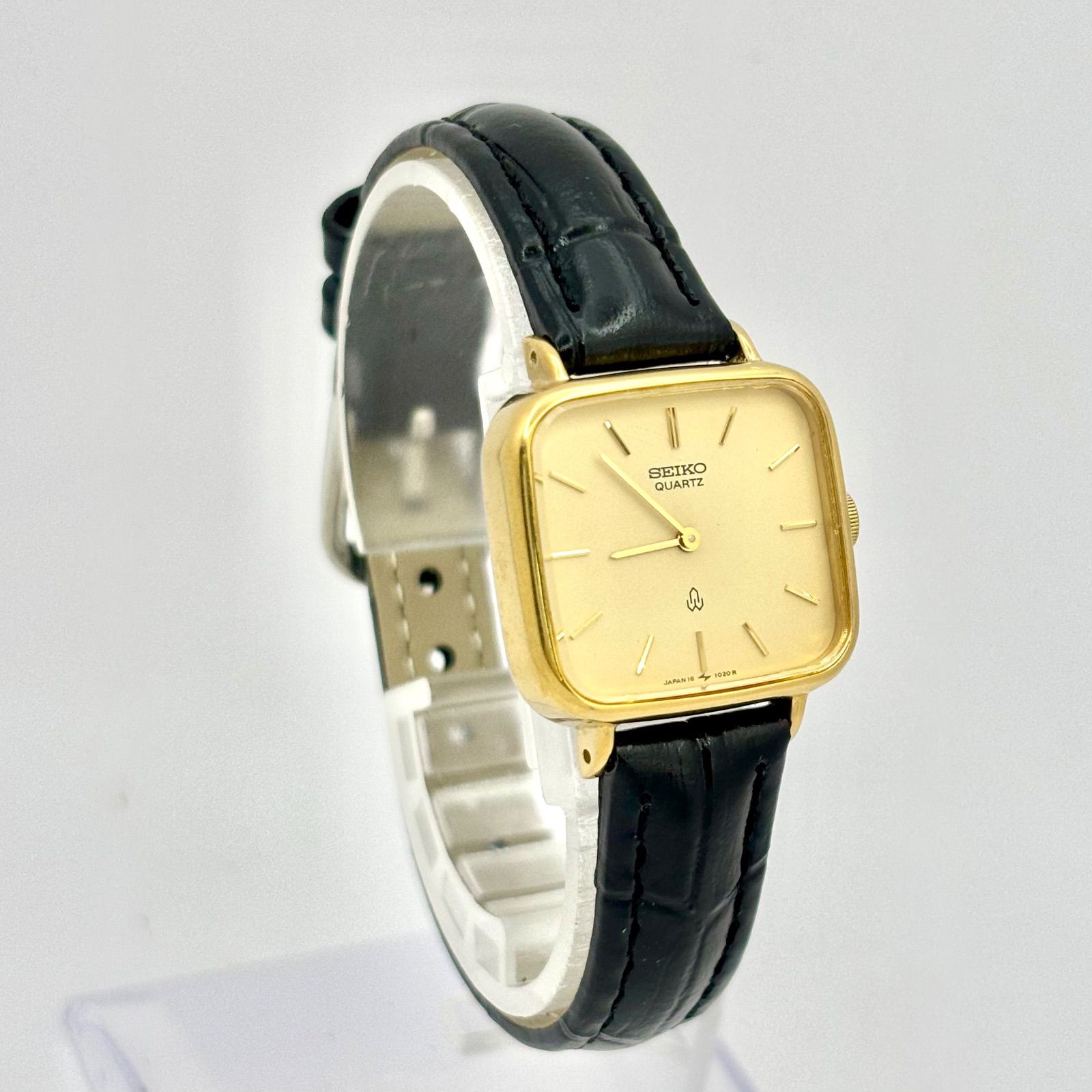 新品電池】SEIKO セイコー レディース 腕時計 ゴールド スクエア 16
