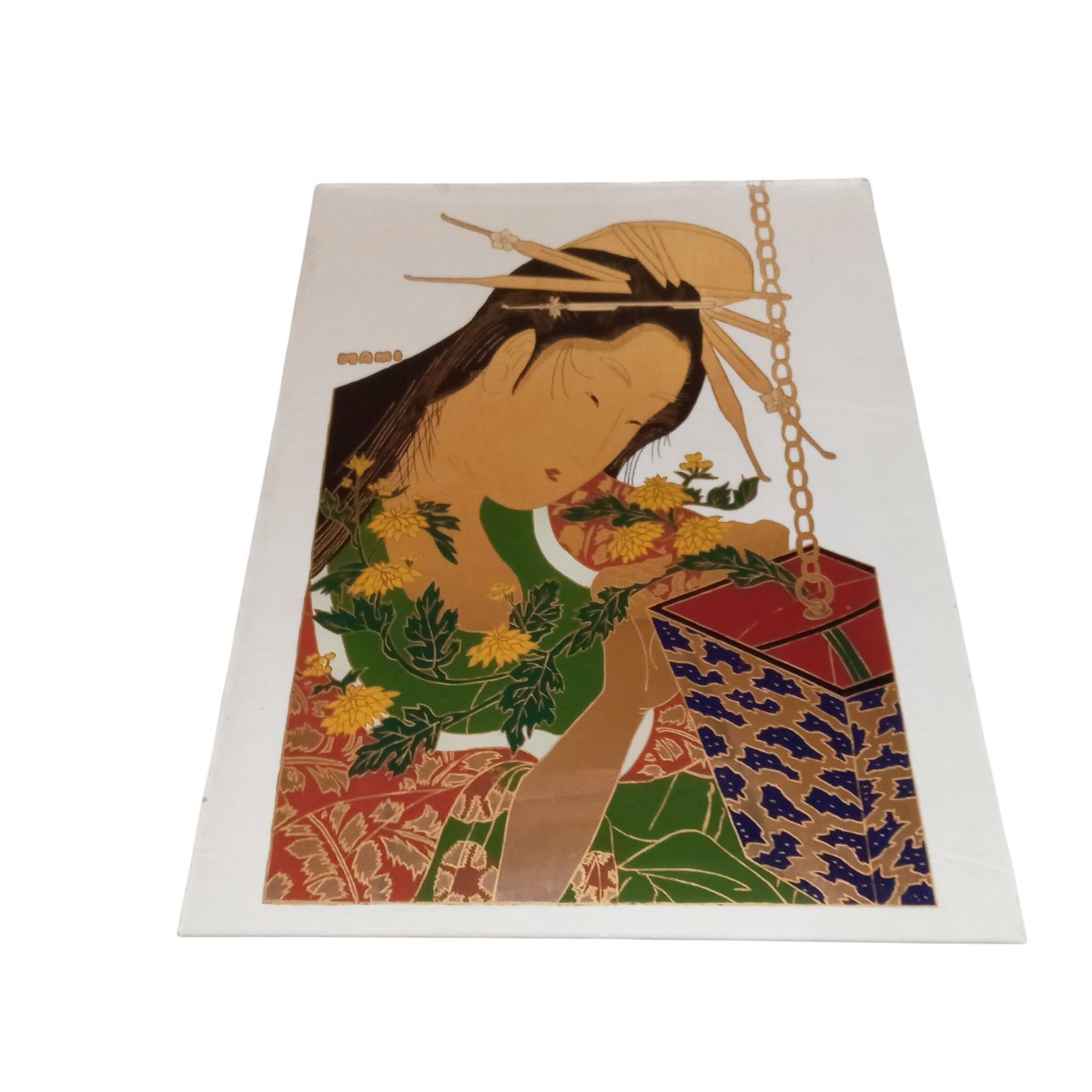 希少！ガラス絵【 明治手描き硝子絵 美人画　浮世絵額】古美術 骨董 希少！ガラス絵【 明治手描き硝子絵 美人画 浮世絵額】古美術 骨董