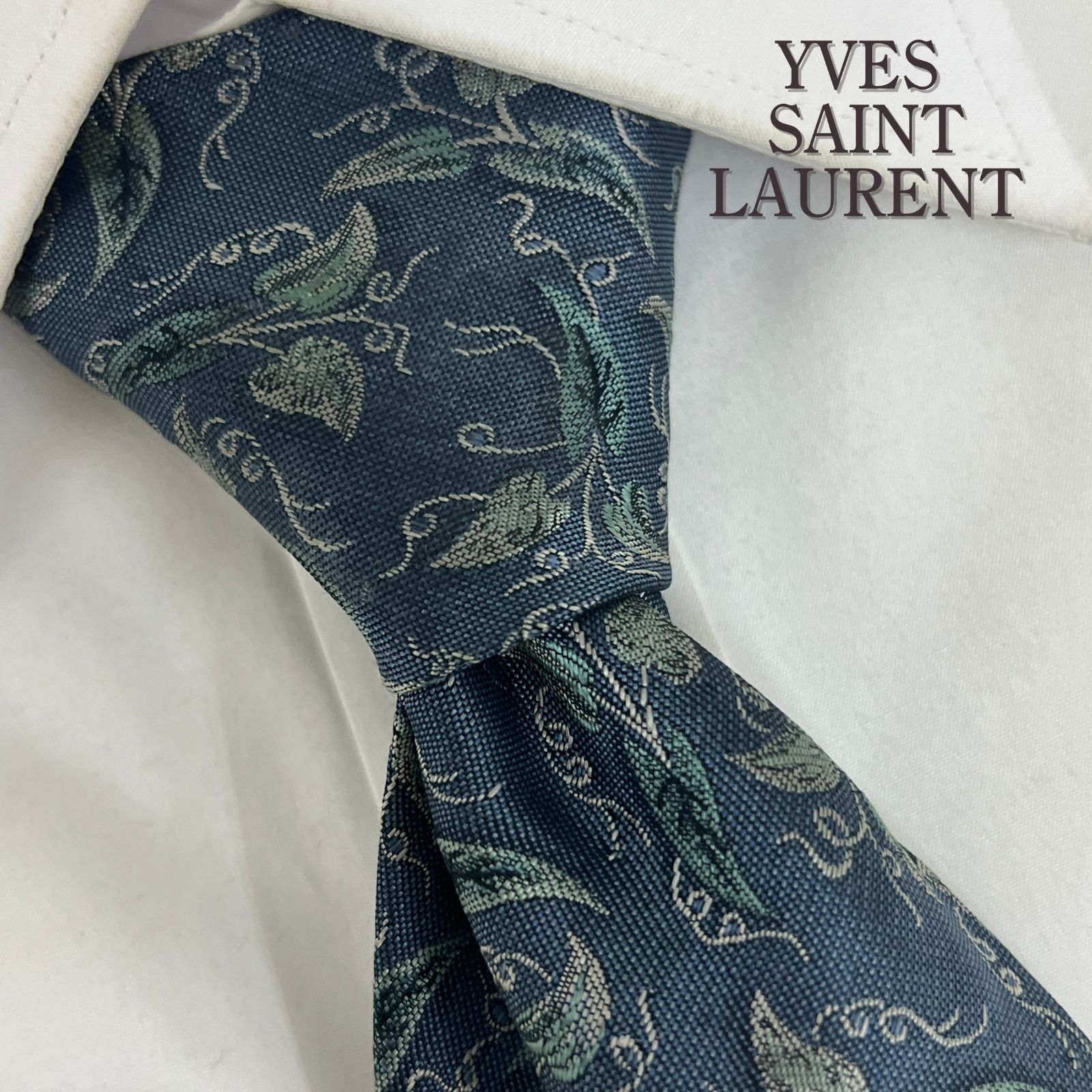 美品》YVES SAINT LAURENT (イヴサンローラン) シルクネクタイ 総柄