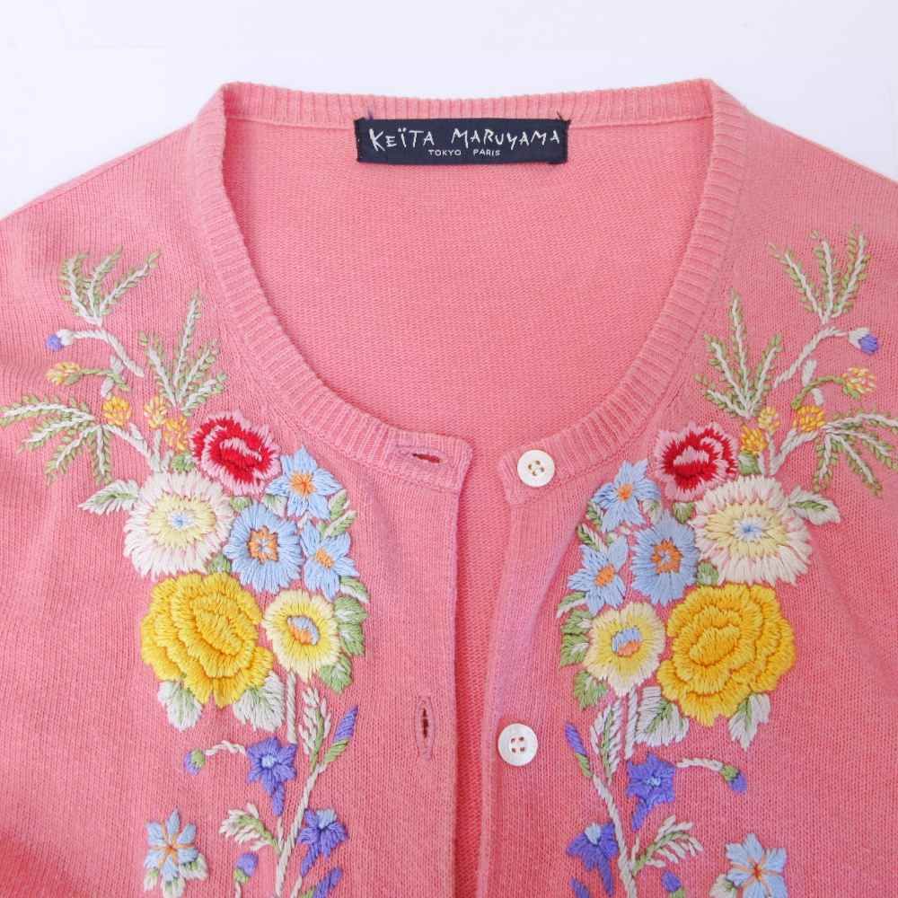 ケイタマルヤマ KEITA MARUYAMA ニット カーディガン フラワー刺繍 花