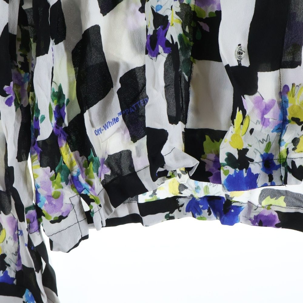 OFF-WHITE (オフホワイト) フラワーチェック総柄長袖シャツ ロング