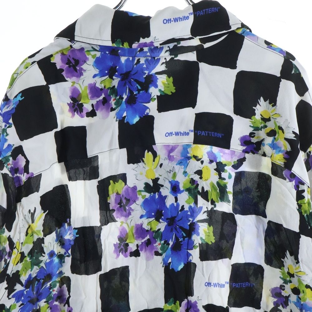 OFF-WHITE (オフホワイト) フラワーチェック総柄長袖シャツ ロング