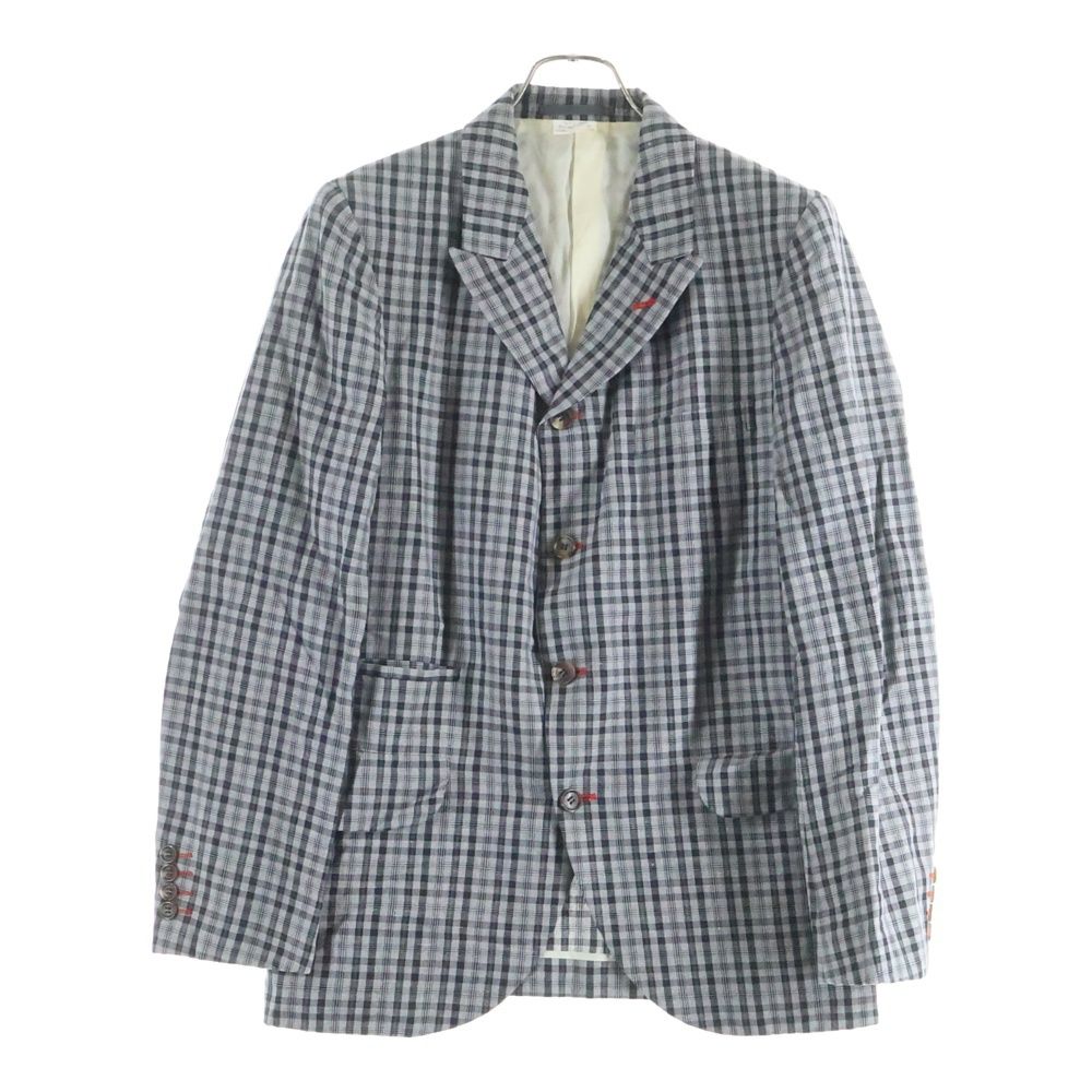 コムデギャルソンオム 1988AW グラフチェック2Bテーラードジャケット ヒューマンセカンドオケージョン Human 2nd Occasion チェック柄