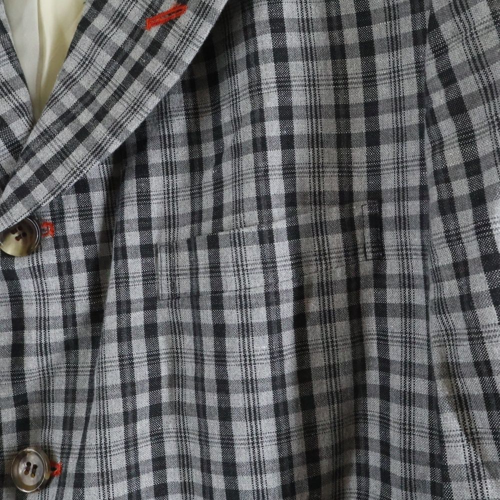 コムデギャルソンオム 1988AW グラフチェック2Bテーラードジャケット ヒューマンセカンドオケージョン Human 2nd Occasion チェック柄