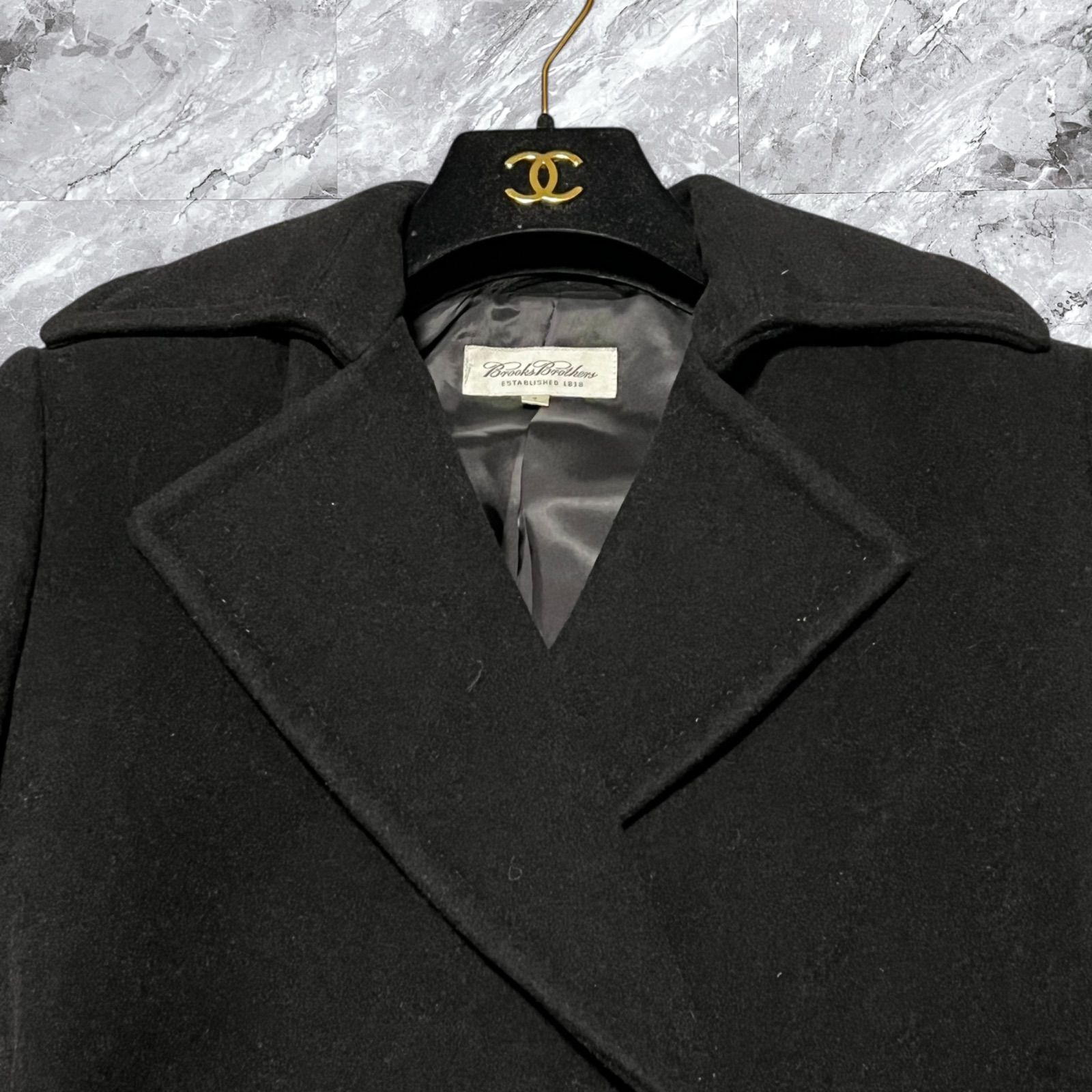 ブルックスブラザーズ　チェスターコート　アンゴラ　カシミヤ　ヘリンボーン　比翼 ブルックスブラザーズチェスターコートアンゴラカシミヤヘリンボーン比翼