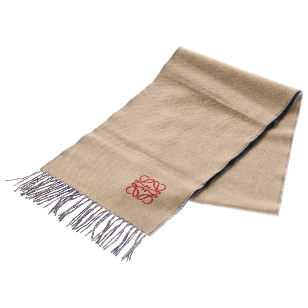 LOEWE (ロエベ) アナグラム ロゴ フリンジ マフラー アイボリー