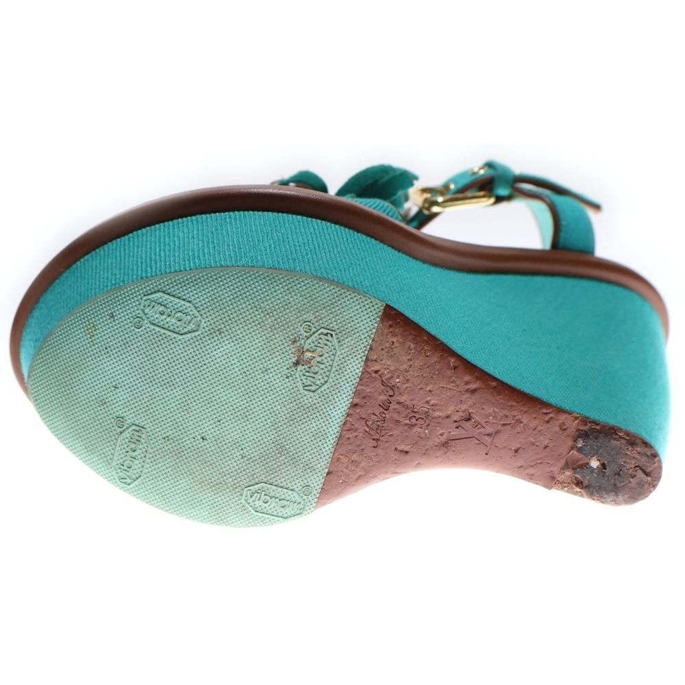 LOUIS VUITTON (ルイヴィトン) モノグラム スエード フリンジ ウェッジ