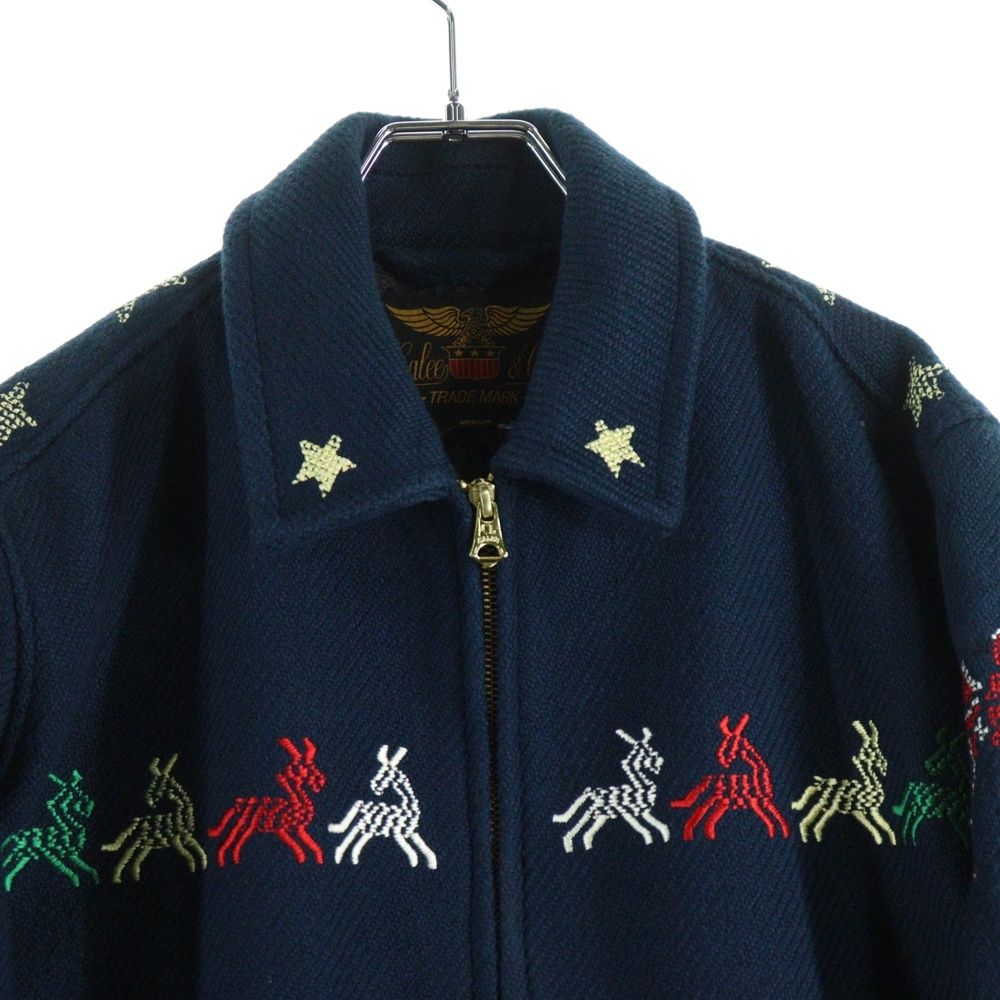 CALEE (キャリー) バックロゴ刺繍 中綿 ジップアップ スーベニア