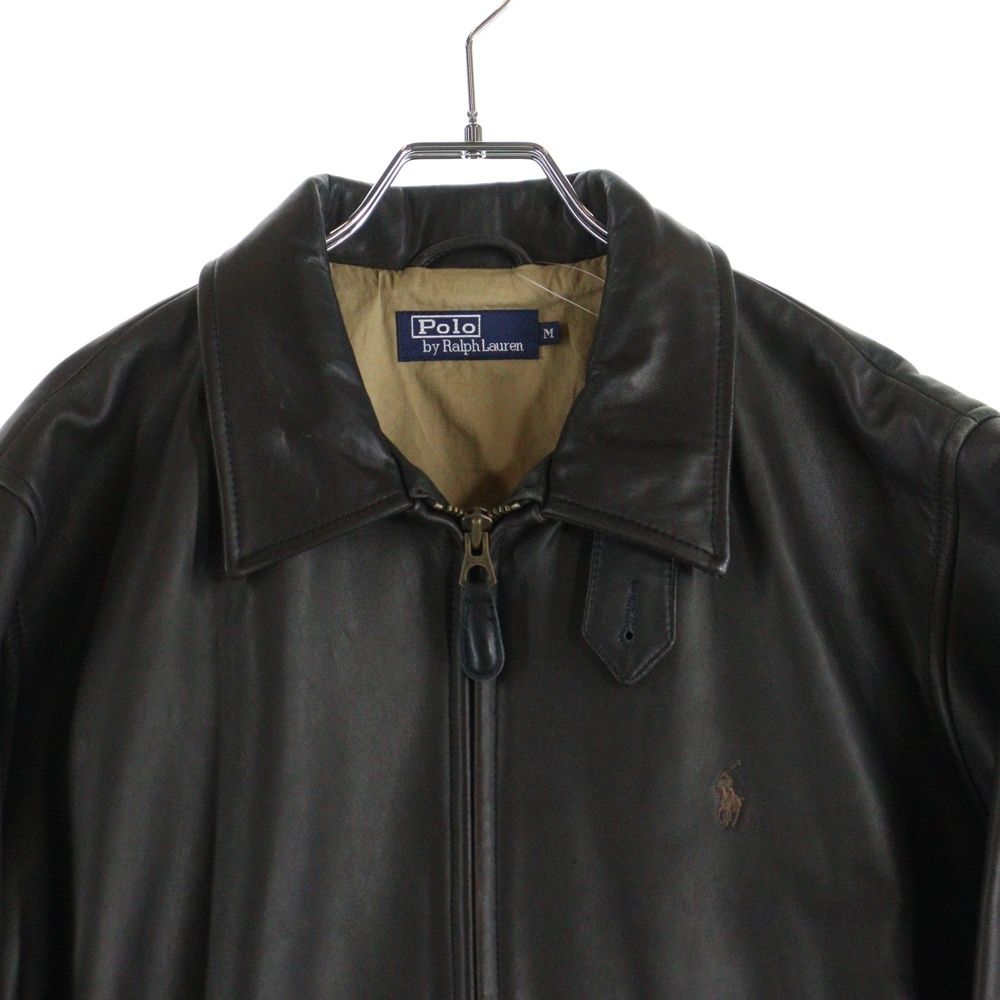 POLO RALPH LAUREN (ポロラルフローレン) 胸ロゴ刺繍 ラムレザー