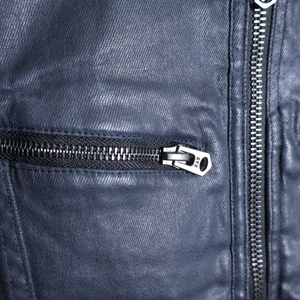 G-STAR RAW (ジースターロウ) 胸ロゴ シングルライダースジャケット 