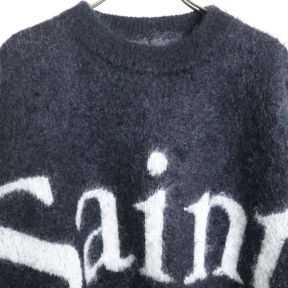 SAINT MICHAEL (セントマイケル) 23AW CREW NECK KNIT フロントロゴ