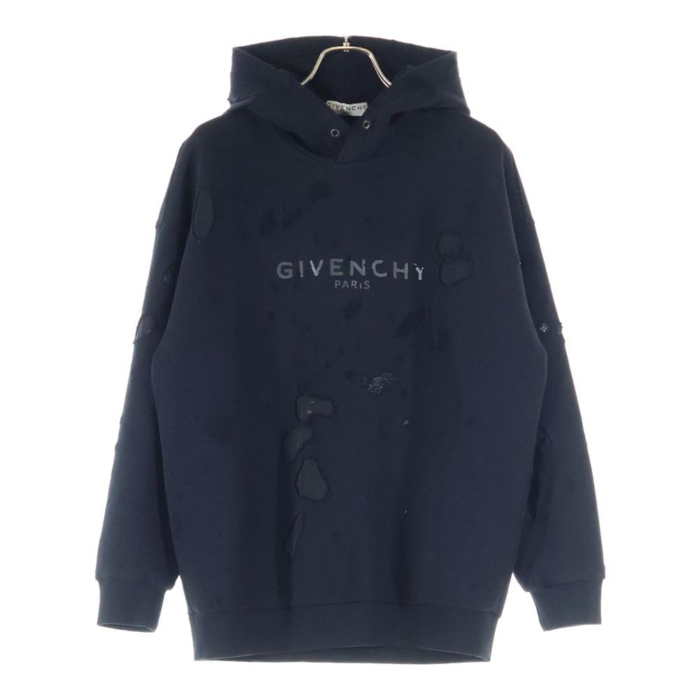 GIVENCHY (ジバンシィ) Tonal Logo Destroyed Hoody BMJ04P3Y42 ロゴ