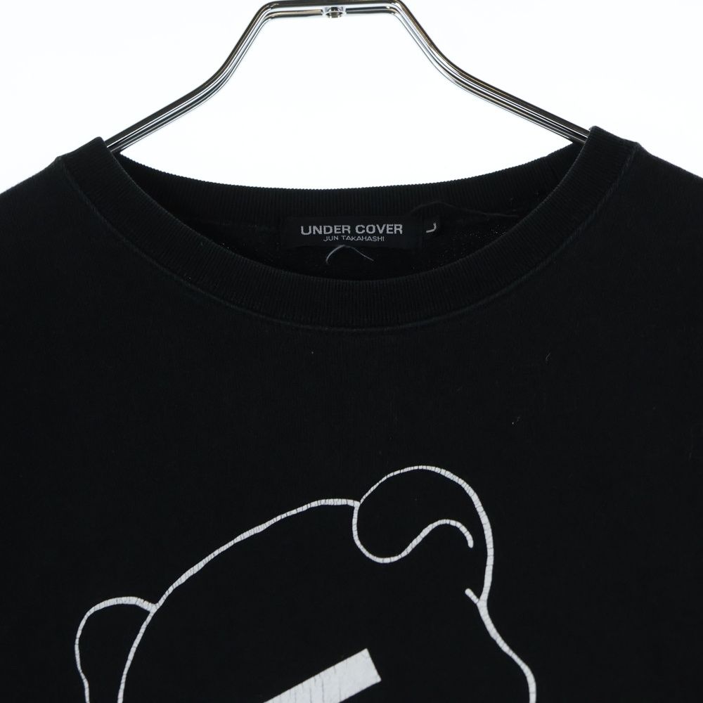 アンダーカバー UNDERCOVER 目隠しベアブラックパーカー UNDERCOVER (アンダーカバー) NEU BARE 目隠しベア プリントクルー