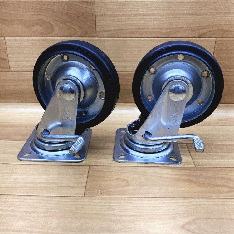 4個セット nansin/ナンシン M-150/R-150 キャスター ゴム車輪 固定