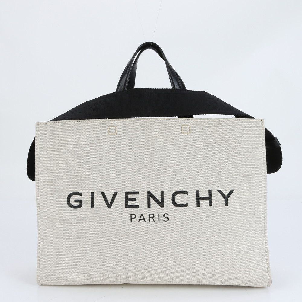 極美品 ジバンシー G-TOTE ミディアム キャンバス レザー 2WAY トート