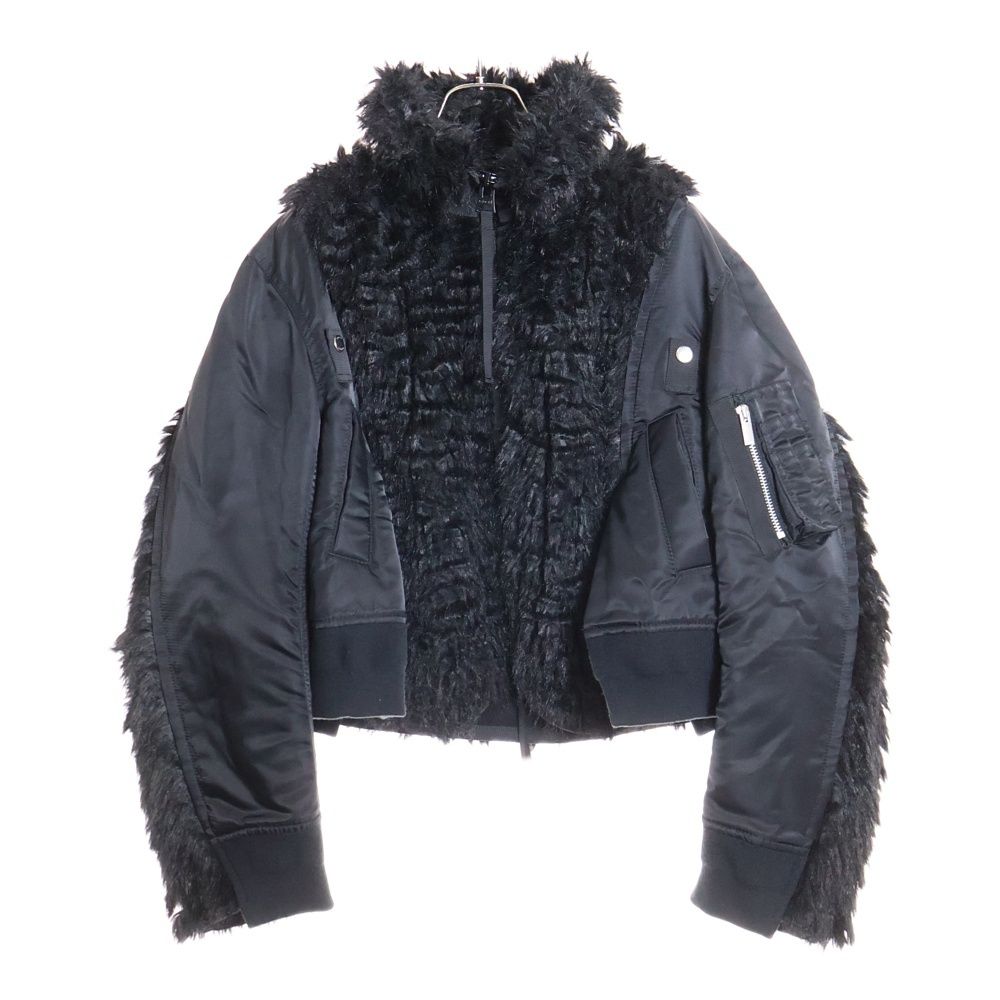 Sacai (サカイ) 24AW Faux Fur Nylon Blouson ジップアップ ナイロン