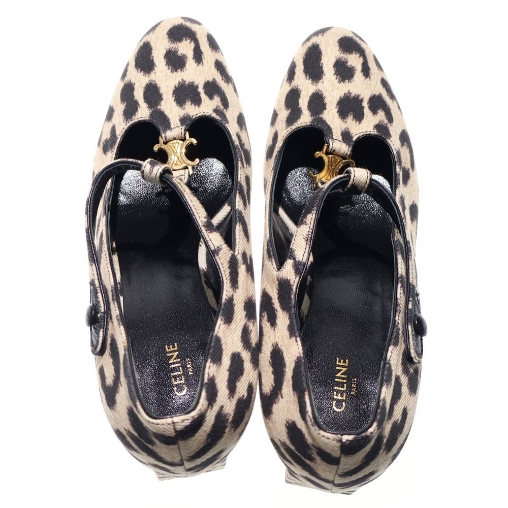 CELINE (セリーヌ) トリオンフ ロゴプレート レオパード総柄 T