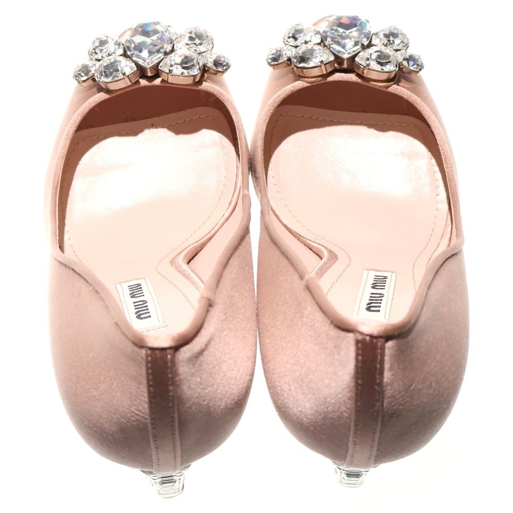 miumiu (ミュウミュウ) ビジュー装飾 サテン オープントゥ ヒール