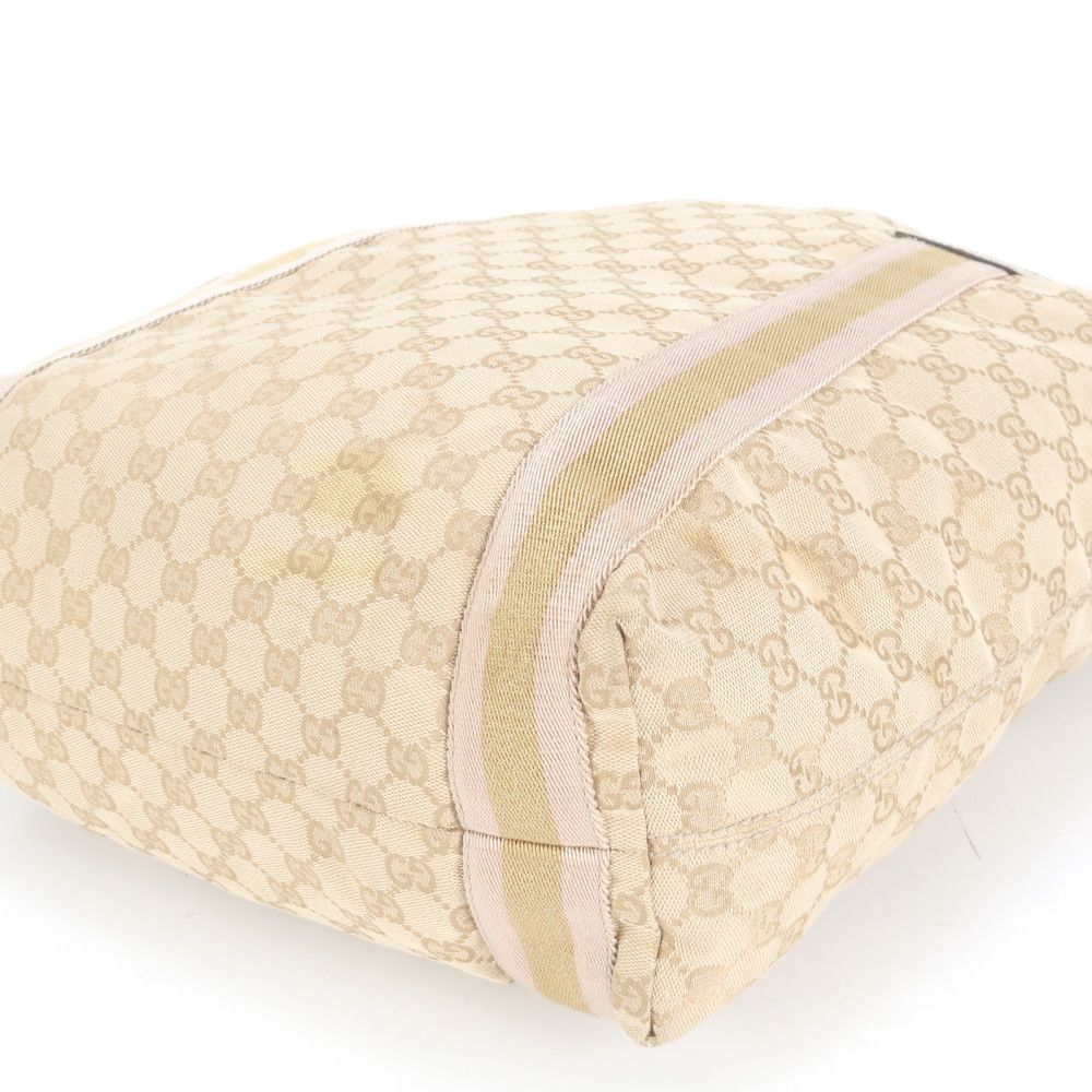 極美品 グッチ GG キャンバス レザー トート バッグ 肩掛け ショルダー