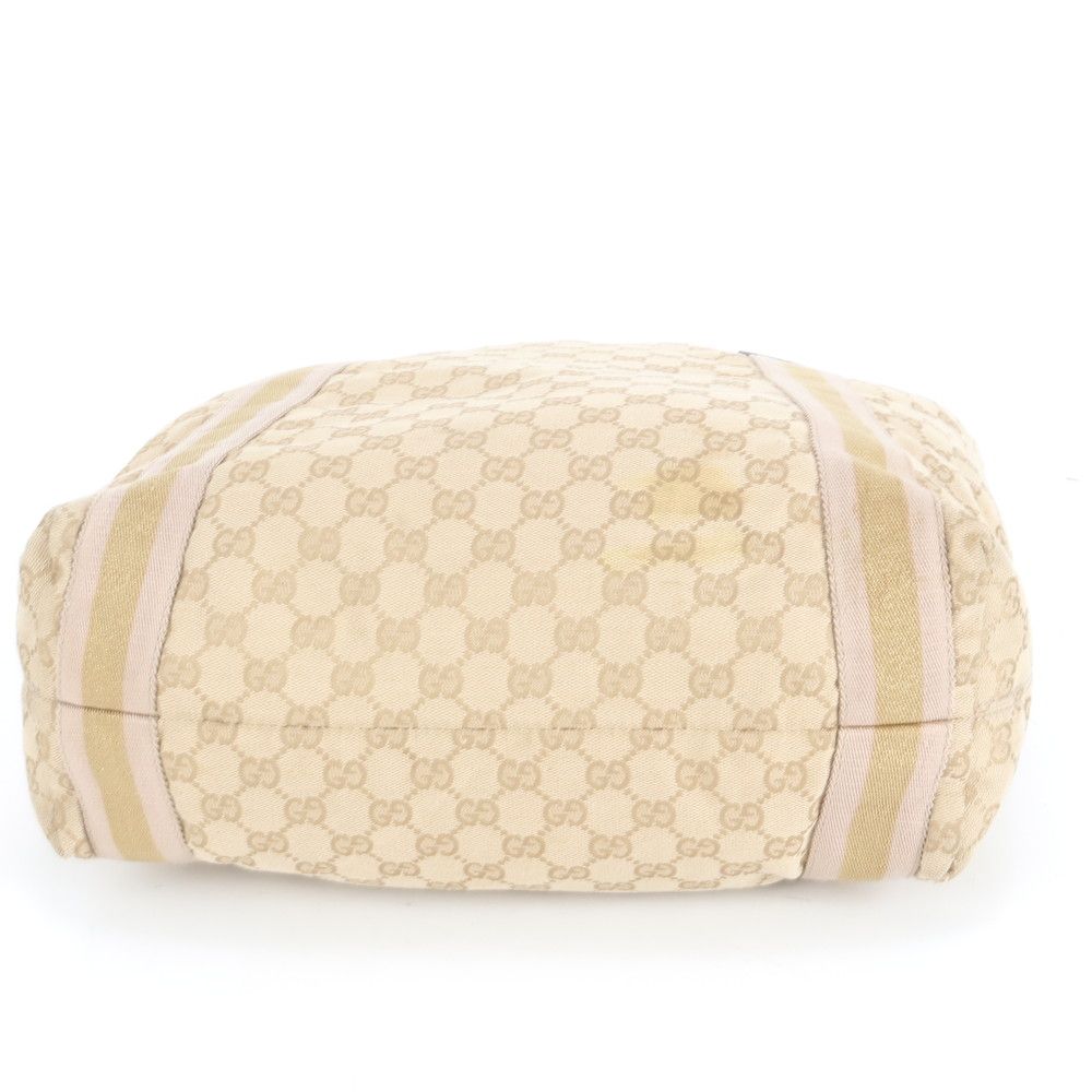 美品✨グッチ ボディバッグ GG キャンバス レザー 斜め掛け ベージュ 極美品 グッチ GG キャンバス 130736 レザー トート バッグ 肩掛け