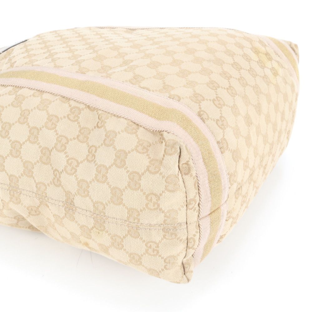 極美品 グッチ GG キャンバス レザー トート バッグ 肩掛け ショルダー