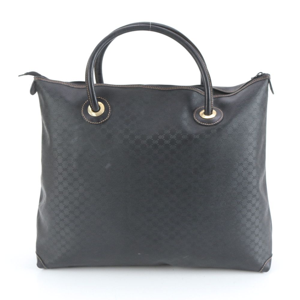 極美品 オールド グッチ マイクロ GG 02-39 レザー トート バッグ