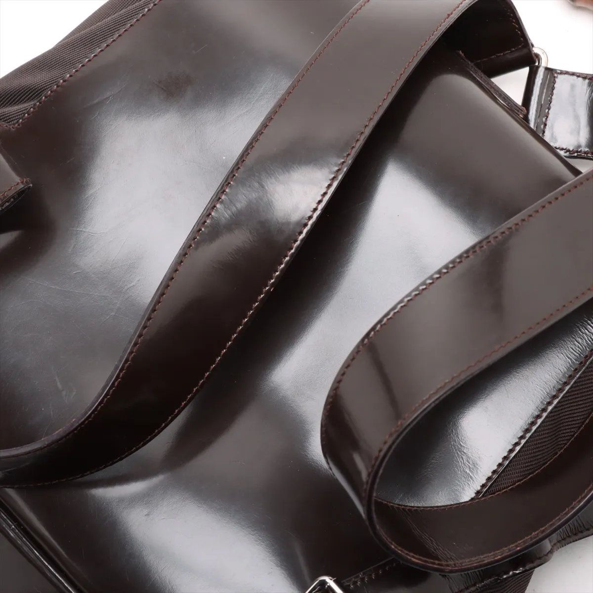 美品　グッチ　バンブー　ワンショルダー　リュック　ナイロン×レザー　ブラック GUCCI バンブーワンショルダーリュック