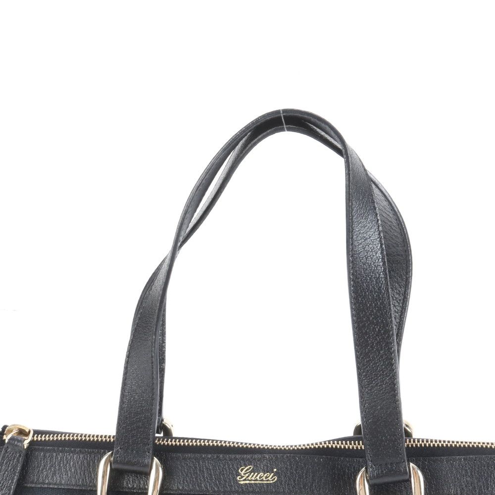 r45【極美品】グッチ　GGキャンバス　レザー　アビー　ブラック　ハンドバッグ. 極美品 グッチ GG キャンバス アビー レザー ハンドバッグ トート