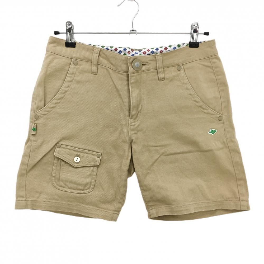  パーリーゲイツ ショートパンツ ベージュ ロゴグリーン ベルト裏花柄  レディース 1(M) ゴルフウェア PEARLY GATES パンツ