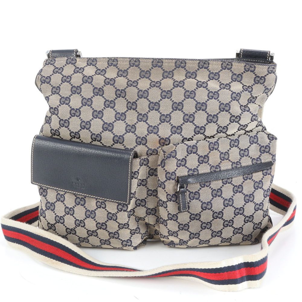 GUCCI グッチ ショルダーバッグ バッグ マザーズバッグ GG キャンバス 極美品 グッチ GGキャンバス 169937 レザー ショルダーバッグ 斜め掛け