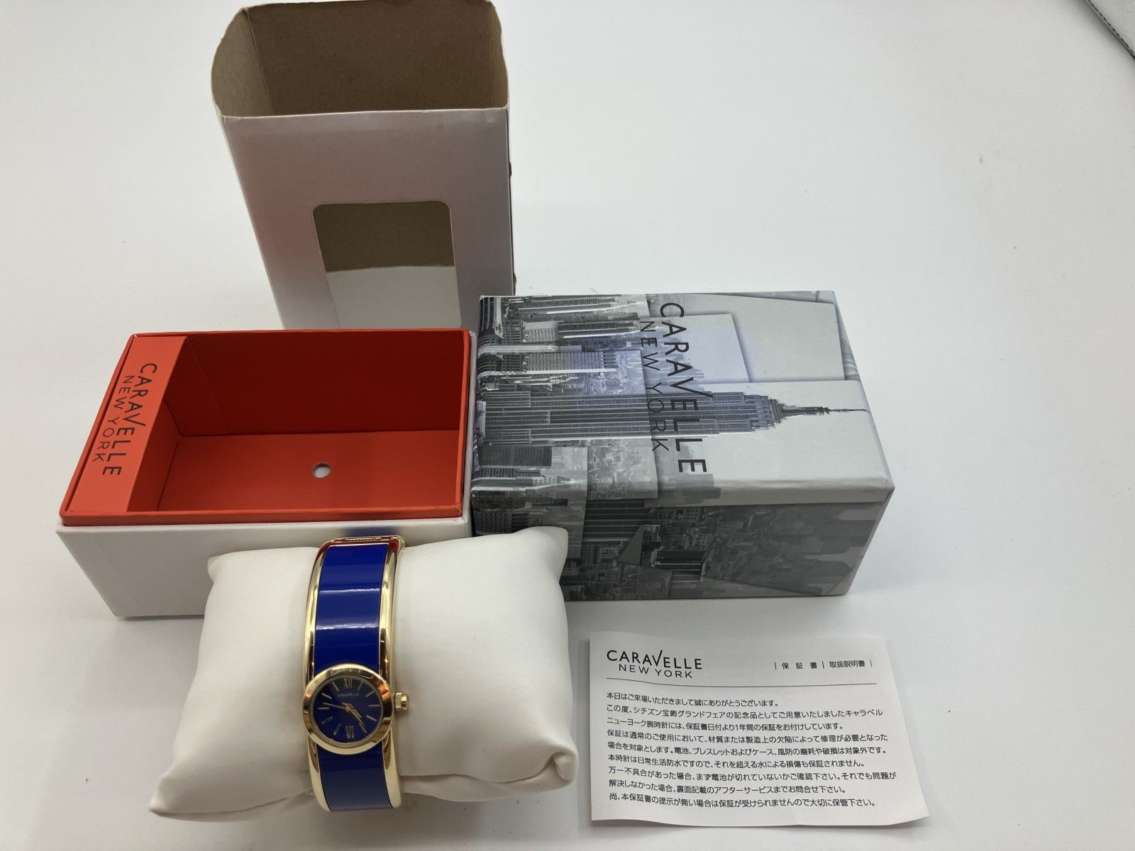 Caravelle キャラベル 箱付き レディース腕時計 クオーツ ブルー バングル式 Caravelle キャラベル 箱付き レディース腕時計 クオーツ ブルー