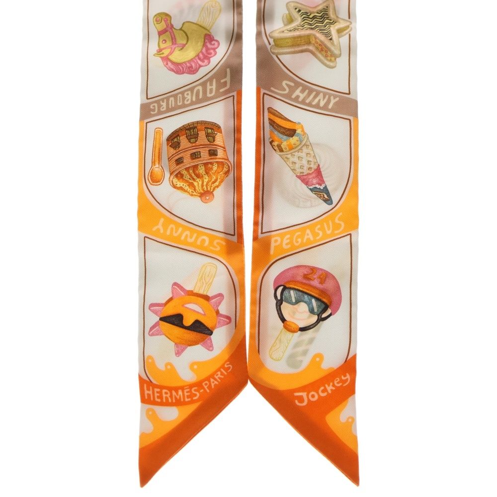 新品タグ付き　エルメス　ツイリー　ファニーアイスクリーム ツイリー ファニー・アイスクリーム ベージュ[H064109S 02] Twilly