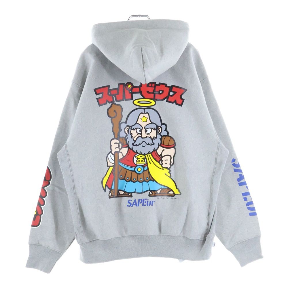 んま　SAPEur ビックリマン コラボ パーカー 黒 Lサイズ SAPEur サプール スーパーゼウスフーディ Lサイズ ビックリマン