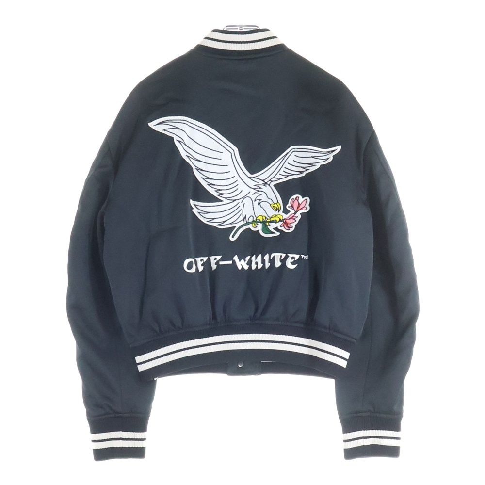 タグ付き新品★OFF-WHITE ロゴ ボンバージャケット サイズ M OFF-WHITE (オフホワイト) 18SS Varsity Bomber Jacket ロゴ刺繍