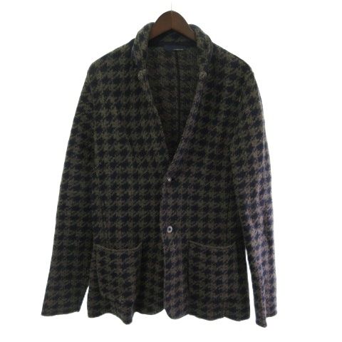 ピナ LARDINI ハウンドトゥース ウール ニット ジャケット XS ピナ様専用 LARDINI ハウンドトゥース ウール ニット ジャケット XS