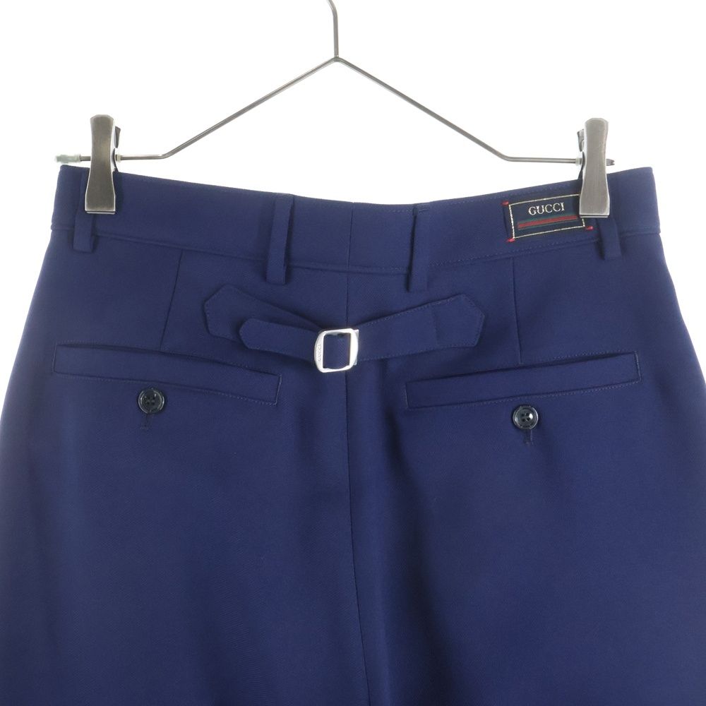 GUCCI (グッチ) センタープレス バックベルト スラックスパンツ