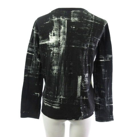 ワイズ　ヨウジヤマモト ブラック　カットソー　美品 ワイズ Y's ヨウジヤマモト カットソー 長袖 総柄 黒 ブラック 2