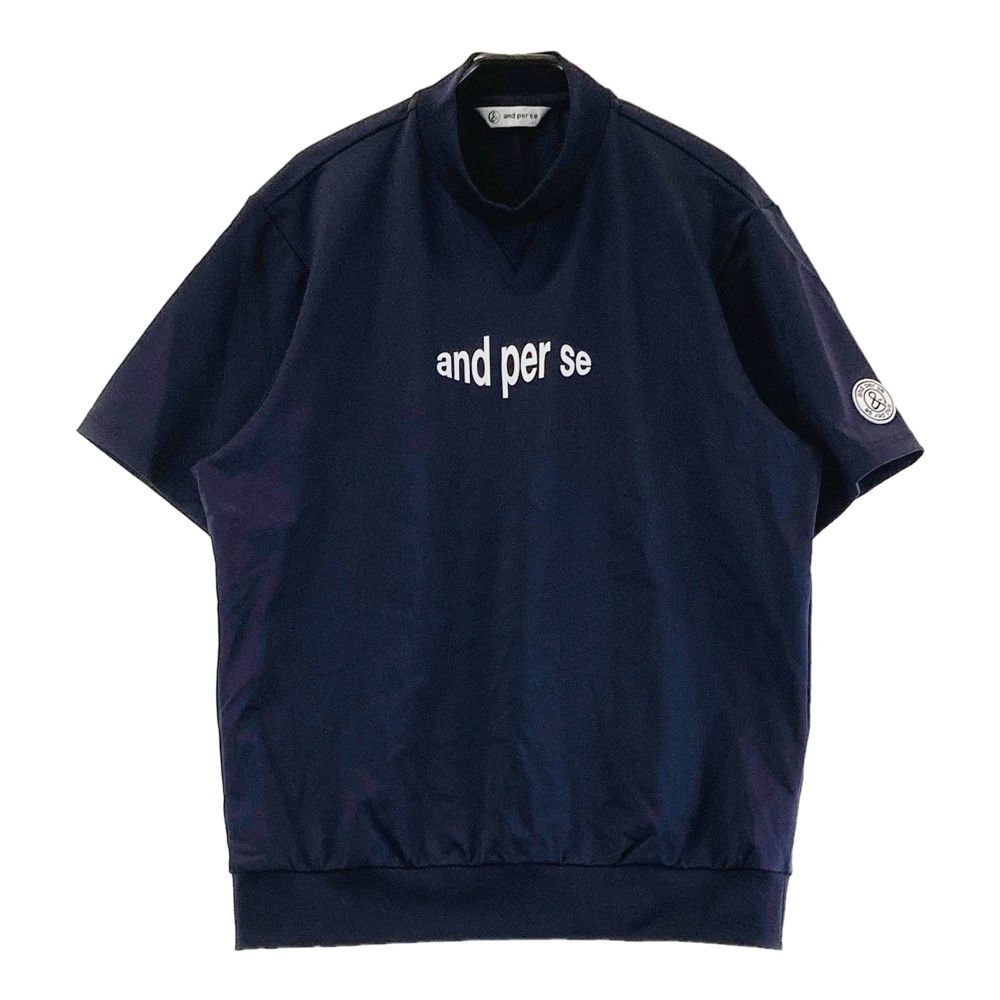 【新品＊人気商品】PEARLYGATES　半袖モックネックシャツ　ネイビー　4 中古 パーリーゲイツ PEARLY GATES イヤーマフ ネイビー 紺 もこもこ