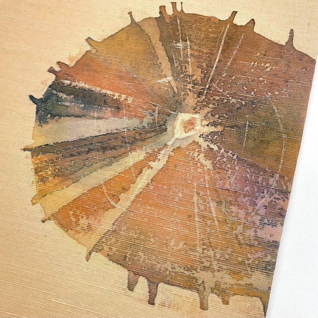 着物と帯 時流】N25606s◇正絹 九寸名古屋帯◇染帯 紬地 長尺 美品