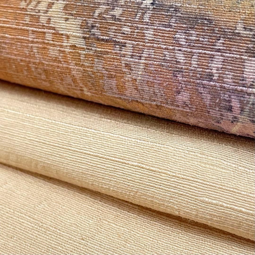 着物と帯 時流】N25606s◇正絹 九寸名古屋帯◇染帯 紬地 長尺 美品