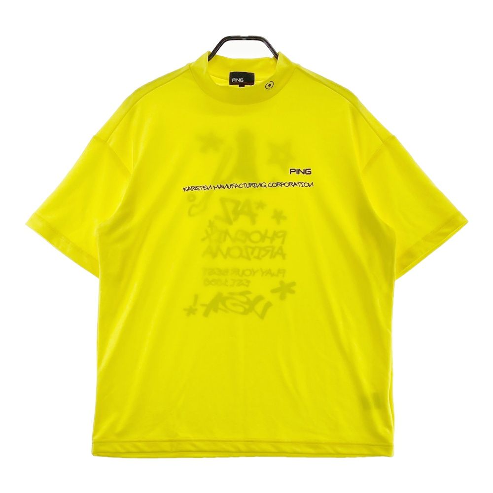 【新品】V12 ゴルフ　メンズ　半袖モックネック　イエロー　Lサイズ サイズ：L PING ピン 2023年モデル モックネック 半袖Tシャツ イエロー