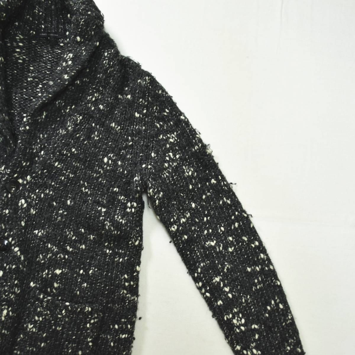 サイズL ロベルトコリーナ ケーブルショールカラー ウールニットカーディガン ROBERTO COLLINA（ロベルトコリーナ） 【FINAL SALE】【返品交換不可