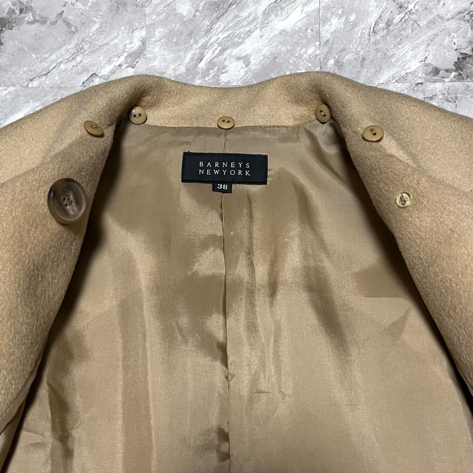 ■美品BARNEYS NEW YORKカシミヤ100ロングコートダブルボタン38 □美品BARNEYS NEW YORKカシミヤ100ロングコートダブルボタン38 - メルカリ