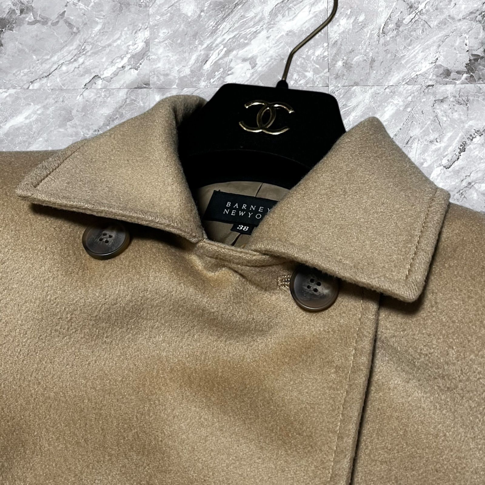 BARNEY'S NEW YORK ベージュ コート カシミヤ100% BARNEYS NEWYORK / バーニーズニューヨーク | カシミヤ ステンカラー