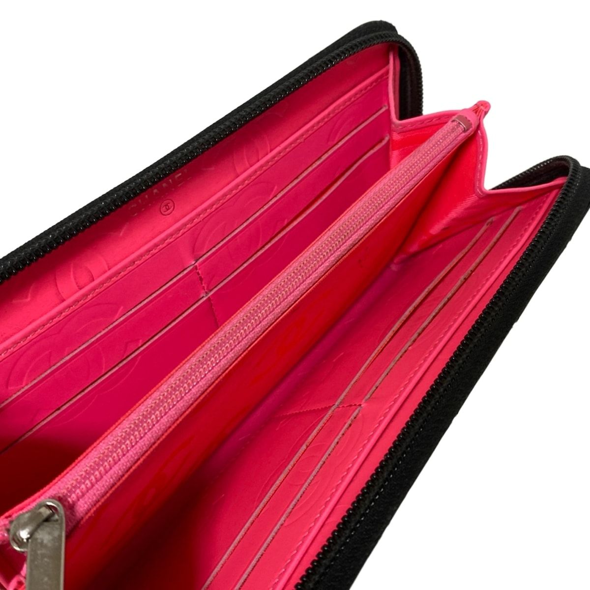 CHANEL(シャネル) 長財布 カンボンライン 黒 ラウンドファスナー/ココ