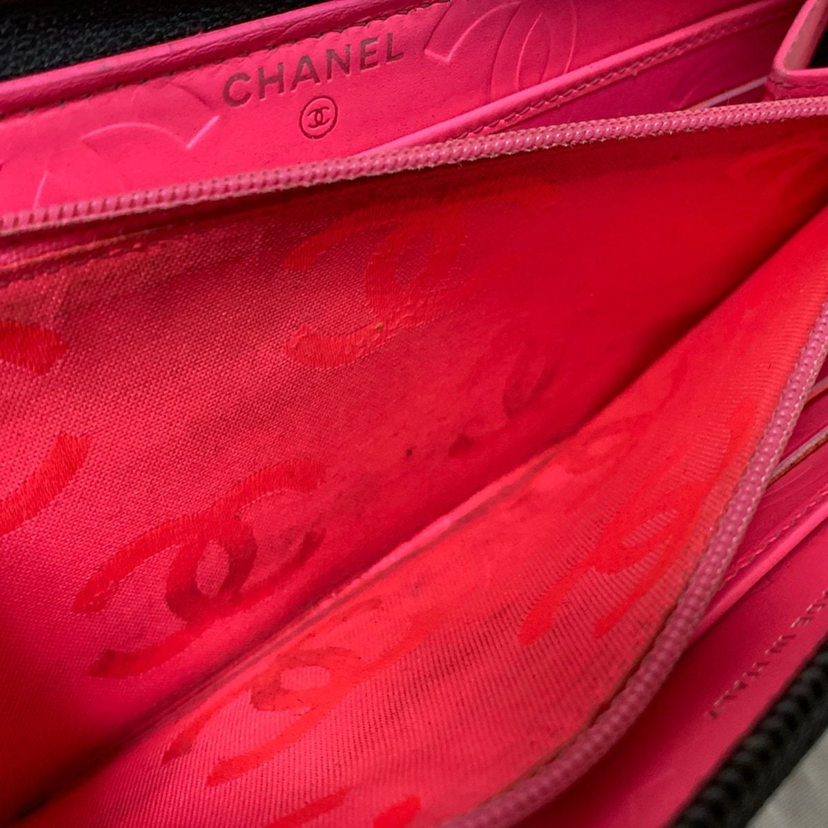 CHANEL(シャネル) 長財布 カンボンライン 黒 ラウンドファスナー/ココ