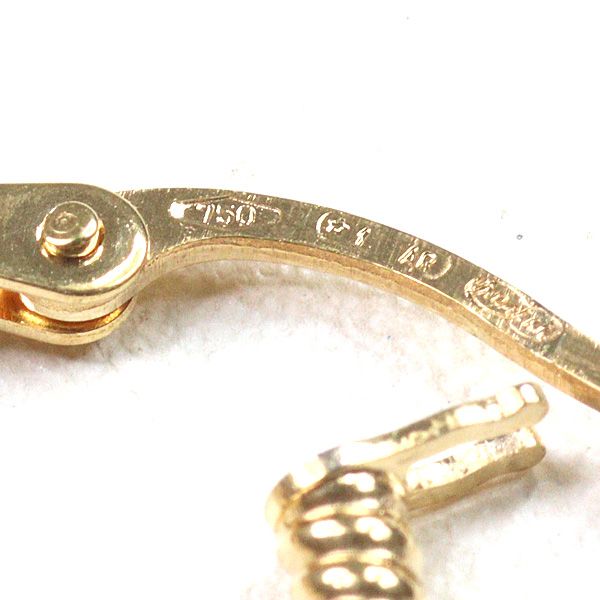 ウノアエレ UNOAERRE K18YG フープピアス 0.9g 丸 750YG ロープ 16781