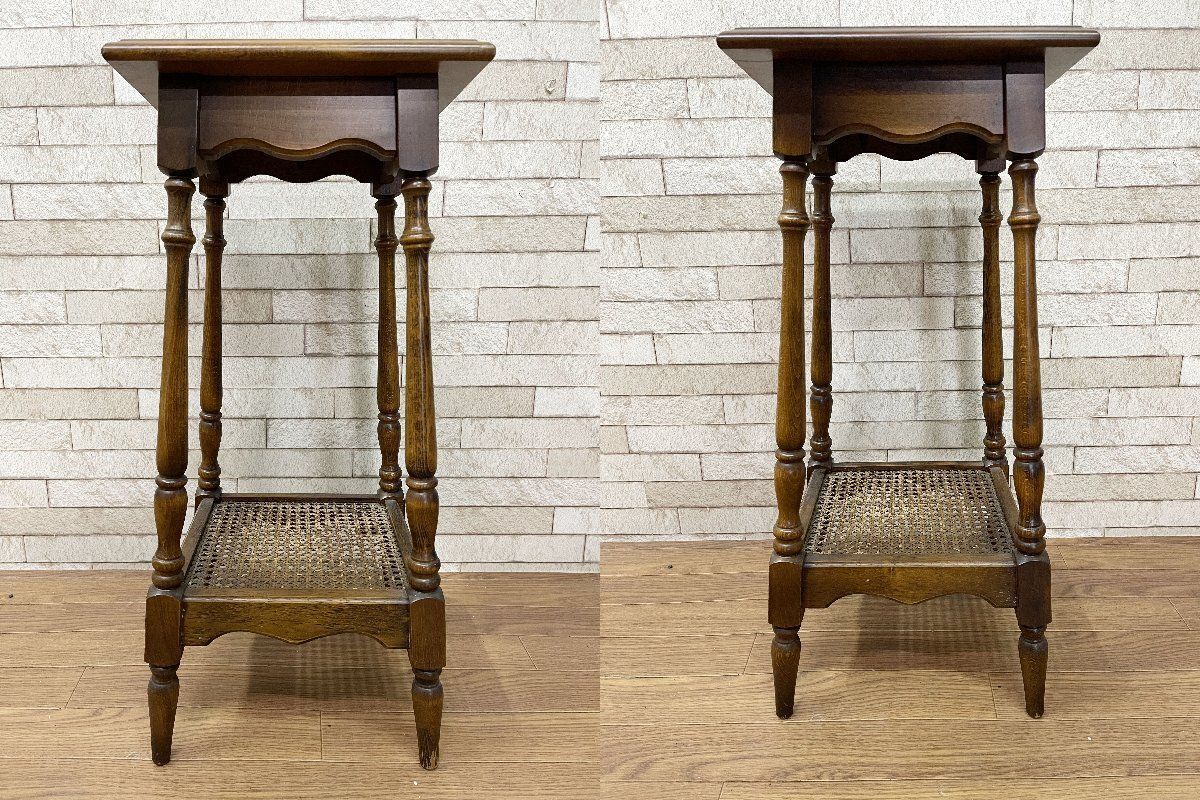 □カリモク karimoku コロニアルシリーズ サイドテーブル ラタン 電話