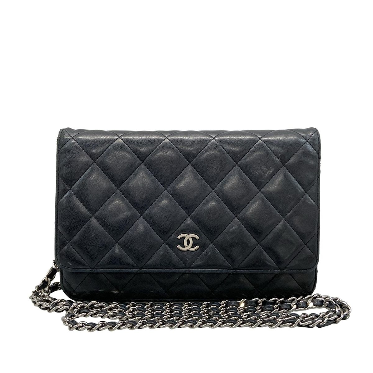 CHANEL(シャネル) 財布 マトラッセ A33814 黒 チェーンウォレット